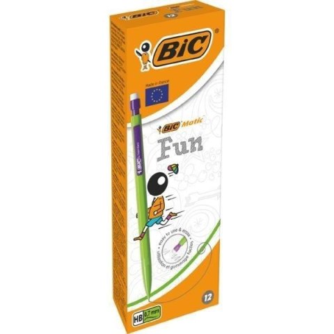 Ołówek z gumką HB Matic Fun 0,7mm 12szt BIC Ołówek z gumką HB Matic Fun 0,7mm 12szt BIC