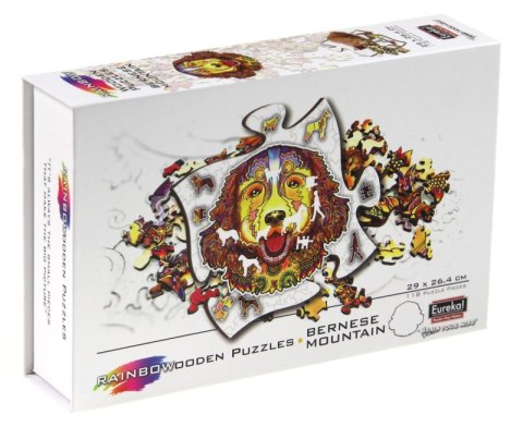 Puzzle 118 drewniane kolorowe Berneński Pies Pasterski Puzzle 118 drewniane kolorowe Berneński Pies Pasterski