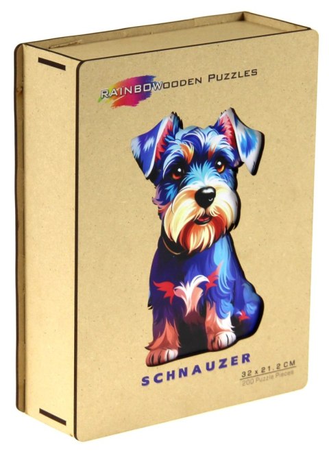 Puzzle 200 drewniane kolorowe Pies Sznaucer Puzzle 200 drewniane kolorowe Pies Sznaucer