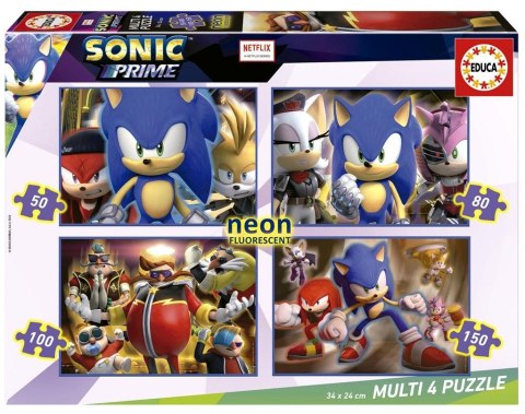 Puzzle 4w1 Sonic Prime (fluorescencyjne) Puzzle 4w1 Sonic Prime (fluorescencyjne)