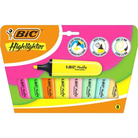 Zakreslacz Flat Highlighter neon pastel mix 8szt Zakreslacz Flat Highlighter neon pastel mix 8szt