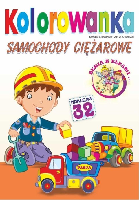 Kolorowanka. Samochody ciężarowe z naklejkami Kolorowanka. Samochody ciężarowe z naklejkami
