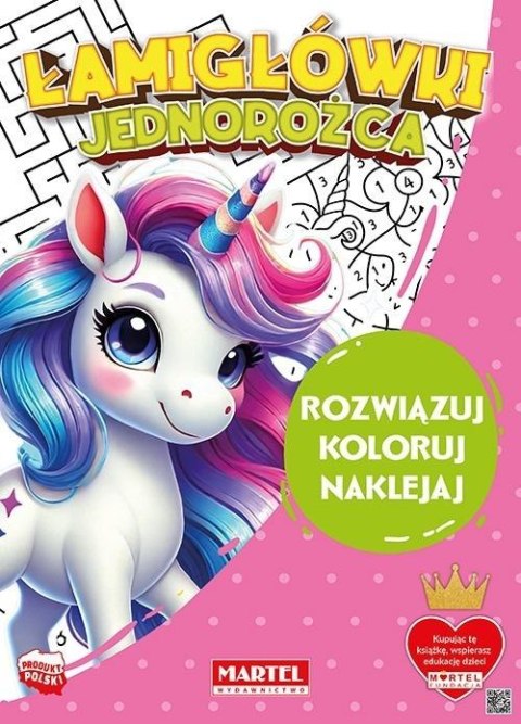 Łamigłówki jednorożca z naklejkami Łamigłówki jednorożca z naklejkami
