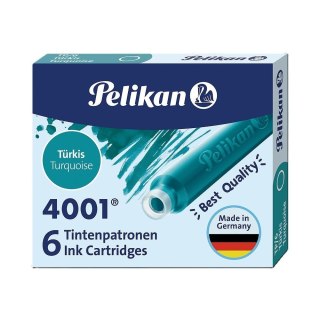 Naboje atramentowe krótkie 6szt turkusowe