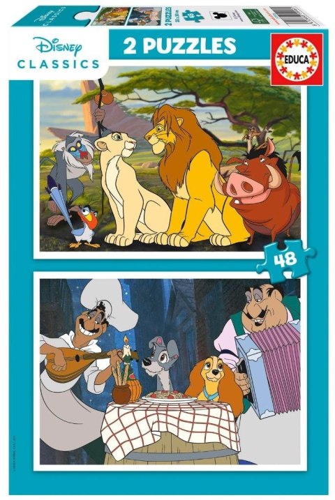 Puzzle 2x48 Król Lew Zakochany kundel Puzzle 2x48 Król Lew Zakochany kundel
