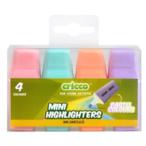 Zakreślacze mini pastel 4 kolory CRICCO Zakreślacze mini pastel 4 kolory CRICCO