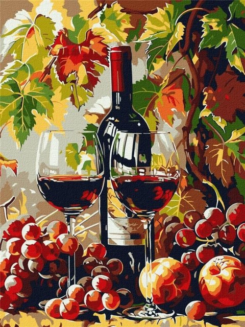 Malowanie po numerach - Jesienne wino 30x40cm Malowanie po numerach - Jesienne wino 30x40cm