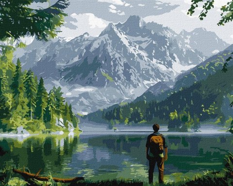 Malowanie po numerach - Krajobraz górski 40x50cm Malowanie po numerach - Krajobraz górski 40x50cm