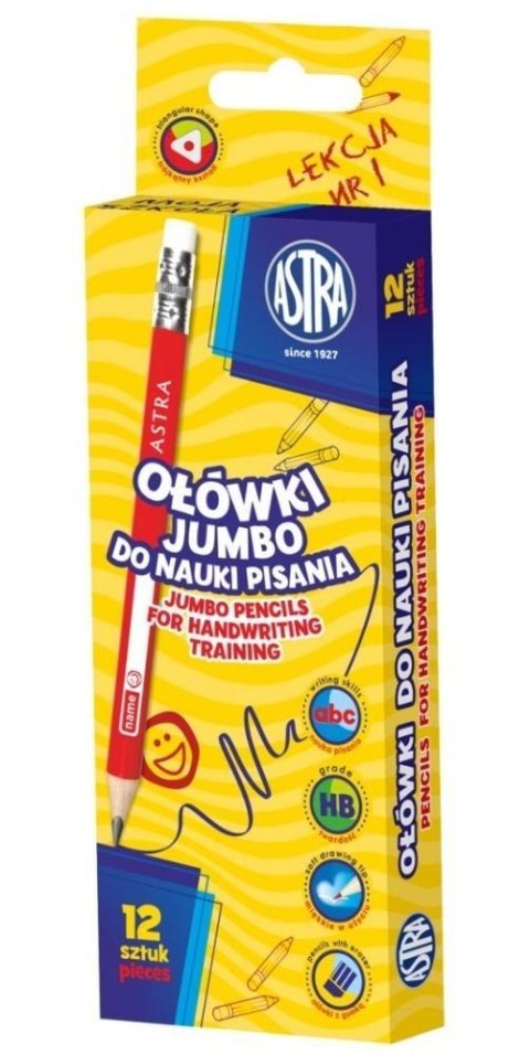 Ołówki Jumbo do nauki pisania (12szt) ASTRA Ołówki Jumbo do nauki pisania (12szt) ASTRA