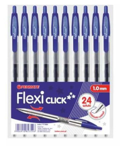 Długopis Flexi Click niebieski (24szt) PENMATE Długopis Flexi Click niebieski (24szt) PENMATE