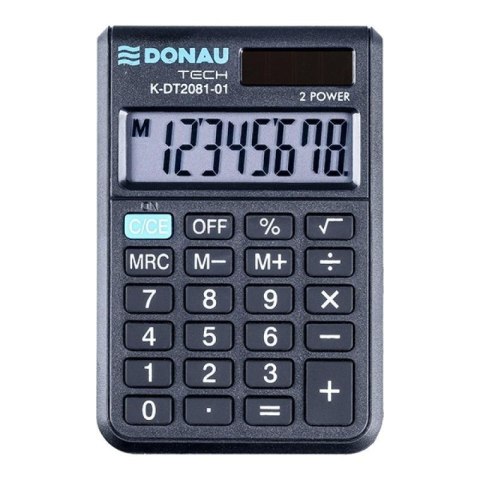 Kalkulator kieszonkowy 8 cyfr. czarny DONAU Kalkulator kieszonkowy 8 cyfr. czarny DONAU