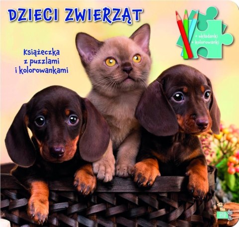 Książeczka z puzzlami Dzieci zwierząt Książeczka z puzzlami Dzieci zwierząt