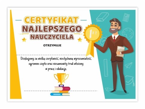 Certyfikat A4 najlepszego nauczyciela 30szt Certyfikat A4 najlepszego nauczyciela 30szt