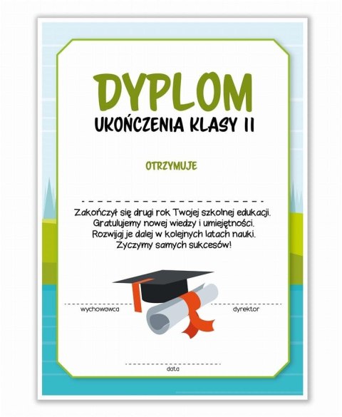Dyplom A4 ukończenia klasy drugiej 30szt Dyplom A4 ukończenia klasy drugiej 30szt