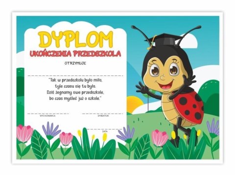 Dyplom A4 ukończenia przedszkola - Biedronka 10szt Dyplom A4 ukończenia przedszkola - Biedronka 10szt