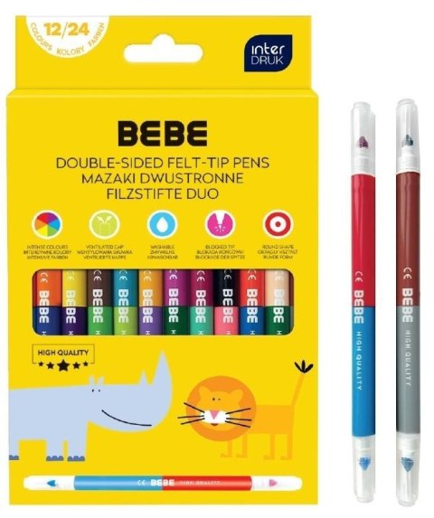 Mazaki dwustronne 12/24 kol Bebe Kids Mazaki dwustronne 12/24 kol Bebe Kids