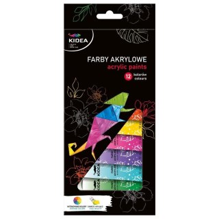 Farby akrylowe 12x12ml KIDEA