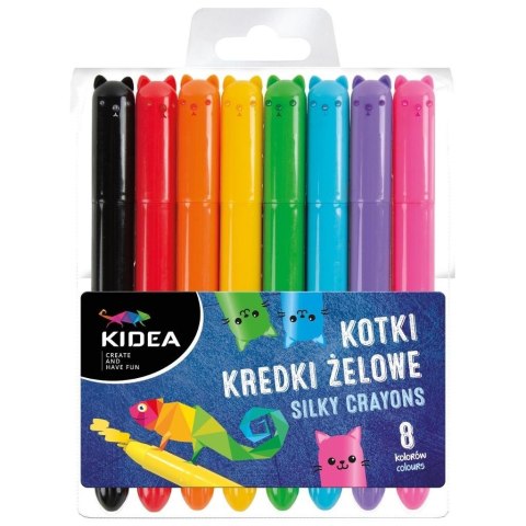 Kredki żelowe Kotki 8 kolorów KIDEA Kredki żelowe Kotki 8 kolorów KIDEA
