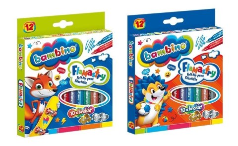 Flamastry brokatowe 12 kolorów BAMBINO Flamastry brokatowe 12 kolorów BAMBINO