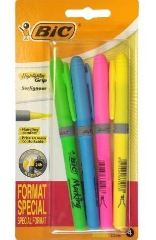Zakreślacz Highlighter Grip mix 4szt BIC Zakreślacz Highlighter Grip mix 4szt BIC