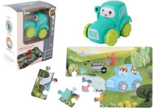 Auto puzzle Przygoda drogowa traktor