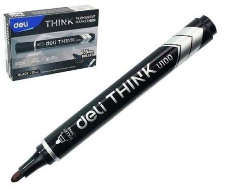 Marker permanentny okrągły 1,5mm czarny (12szt) Marker permanentny okrągły 1,5mm czarny (12szt)