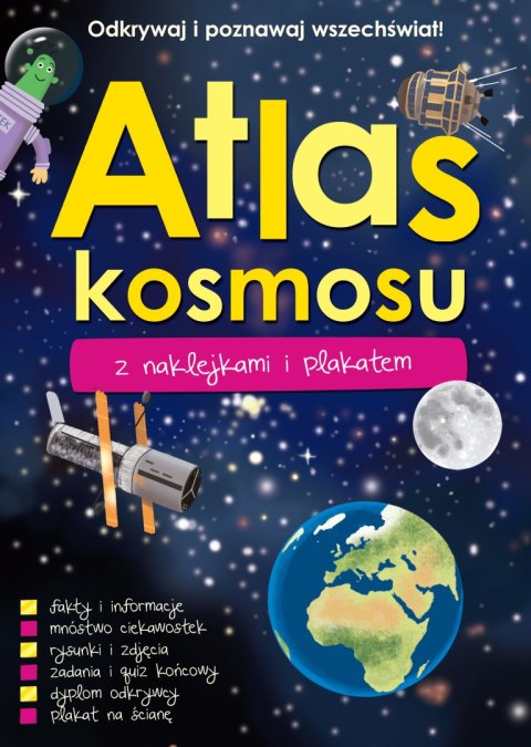 Atlas kosmosu z naklejkami i plakatem Atlas kosmosu z naklejkami i plakatem