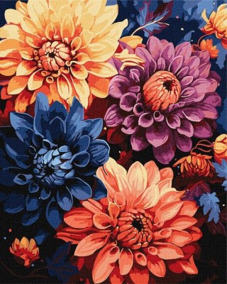 Malowanie po numerach - Kolorowe dalie 40x50cm