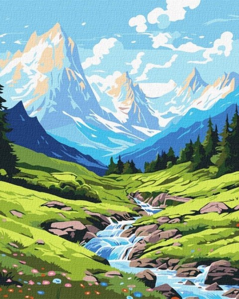 Malowanie po numerach - Lato w górach 40x50cm Malowanie po numerach - Lato w górach 40x50cm