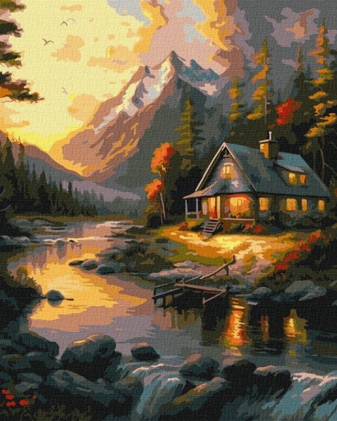 Malowanie po numerach - Zachód słońca 40x50cm Malowanie po numerach - Zachód słońca 40x50cm