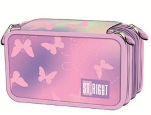Piórnik potrójny z wyposażeniem PC5 Pink Butterfl Piórnik potrójny z wyposażeniem PC5 Pink Butterfl