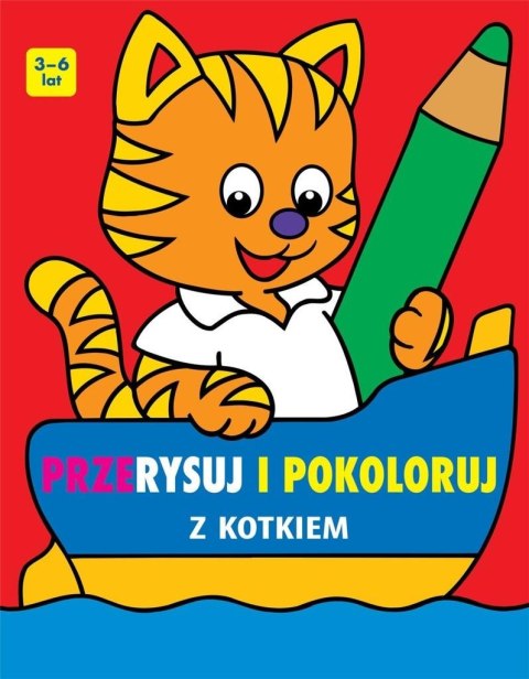 Przerysuj i pokoloruj z kotkiem Przerysuj i pokoloruj z kotkiem
