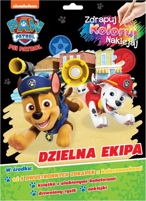 Dzielna ekipa. Psi Patrol. Zdrapuj, koloruj, naklejaj Dzielna ekipa. Psi Patrol. Zdrapuj, koloruj, naklejaj