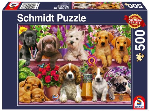Puzzle 500 PQ Psy na półce Puzzle 500 PQ Psy na półce
