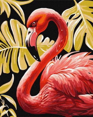 Malowanie po numerach IDEYKA 40x50 cm metallic elegancki flaming