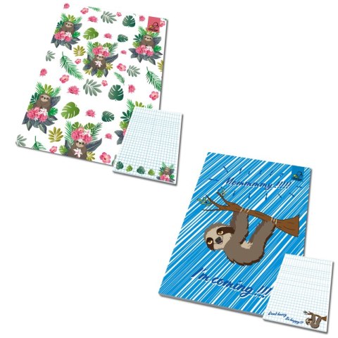Notes A6 kratka z poddrukiem BFF Leniwce 1 szt.mix