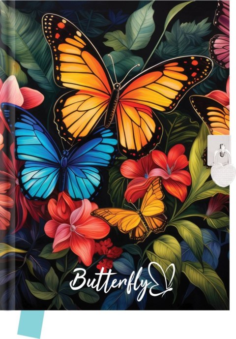 Pamiętnik z kłódką Butterfly 80 kartek Pamiętnik z kłódką Butterfly 80 kartek