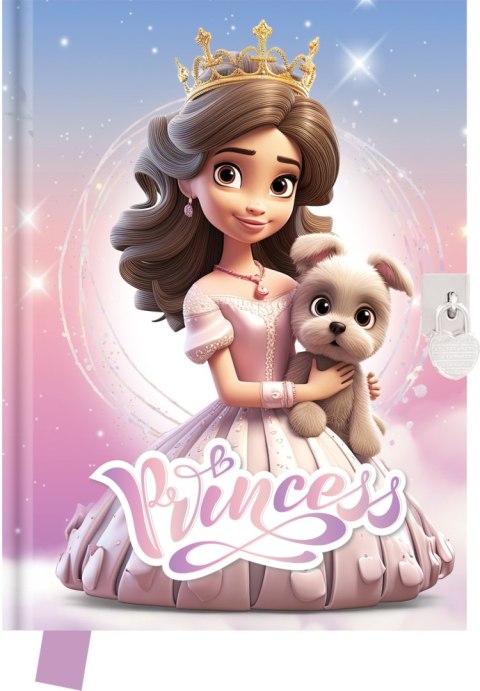 Pamiętnik z kłódką Princess 80 kartek Pamiętnik z kłódką Princess 80 kartek