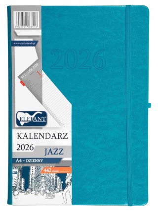 Kalendarz 2026 Jazz A4 dzienny turkusowy