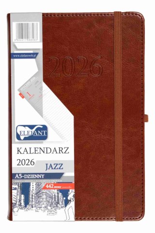 Kalendarz 2026 Jazz A5 dzienny brązowy
