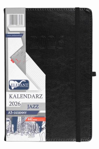 Kalendarz 2026 Jazz A5 dzienny czarny