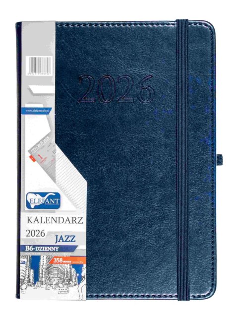 Kalendarz 2026 Jazz B6 dzienny granatowy Kalendarz 2026 Jazz B6 dzienny granatowy