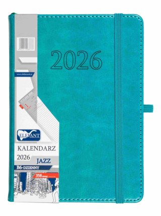 Kalendarz 2026 Jazz B6 dzienny turkusowy