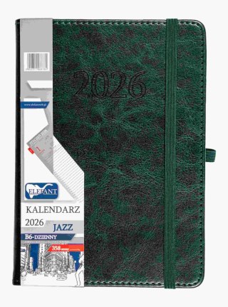 Kalendarz 2026 Jazz B6 dzienny zielony