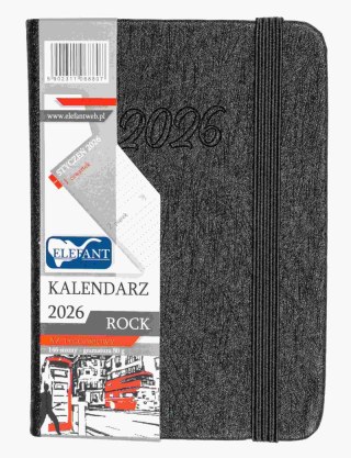Kalendarz 2026 Rock A7 tygodniowy grafitowy