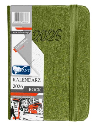 Kalendarz 2026 Rock A7 tygodniowy oliwkowy