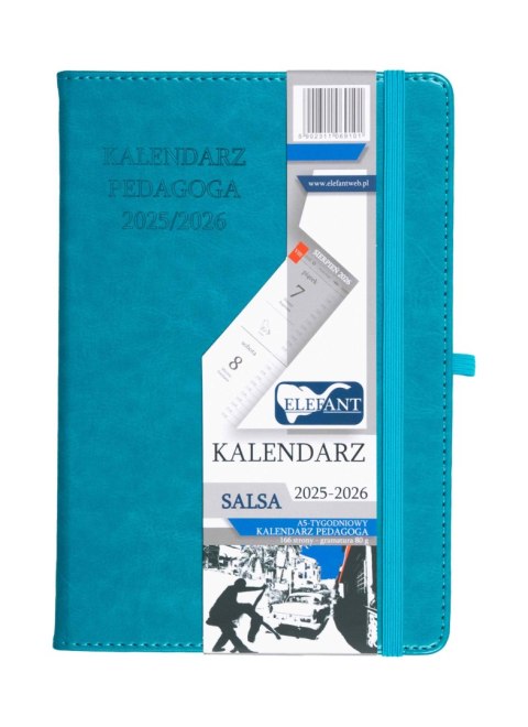 Kalendarz Pedagoga 2025/2026 Salsa A5 tygodniowy turkusowy Kalendarz Pedagoga 2025/2026 Salsa A5 tygodniowy turkusowy