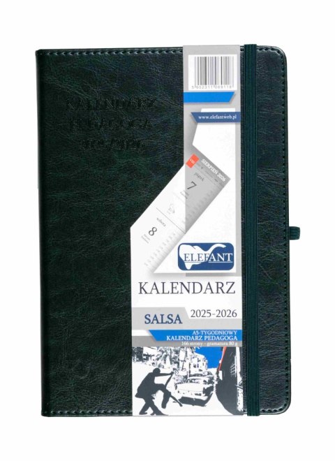 Kalendarz Pedagoga 2025/2026 Salsa A5 tygodniowy zielony Kalendarz Pedagoga 2025/2026 Salsa A5 tygodniowy zielony