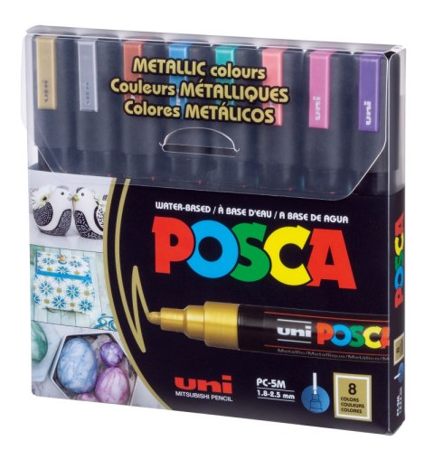 Markery metaliczne PC-5M 8 kolorów Posca uni Markery metaliczne PC-5M 8 kolorów Posca uni