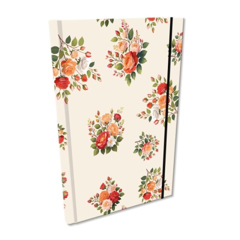 Notes A5 kratka z gumką Soft Touch Róże w beżu Notes A5 kratka z gumką Soft Touch Róże w beżu